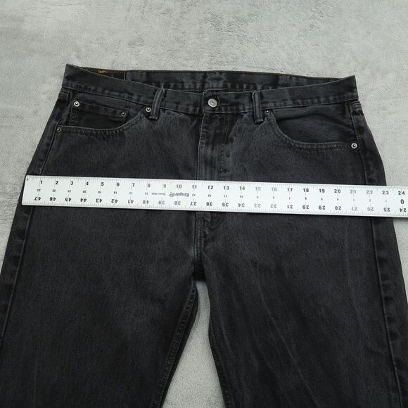 Levi's 505 Jeans Mens Size 40x32 Gray Regular Straight 100% Cotton Denim Fading - Picture 15 of 16